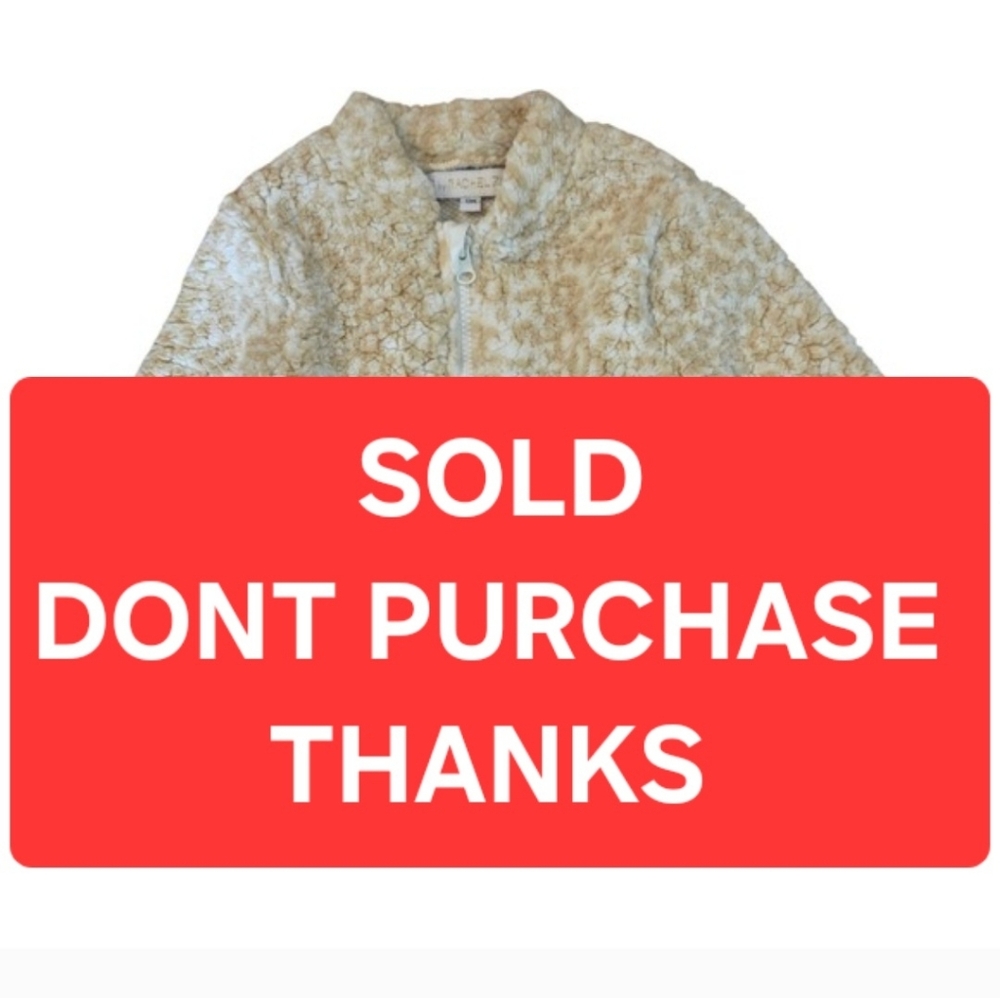 🛑 SOLD🛑 Liz by Rachel Zoe Baby Faux Sherpa Jacket Beige Cream Zip 12M M Bin